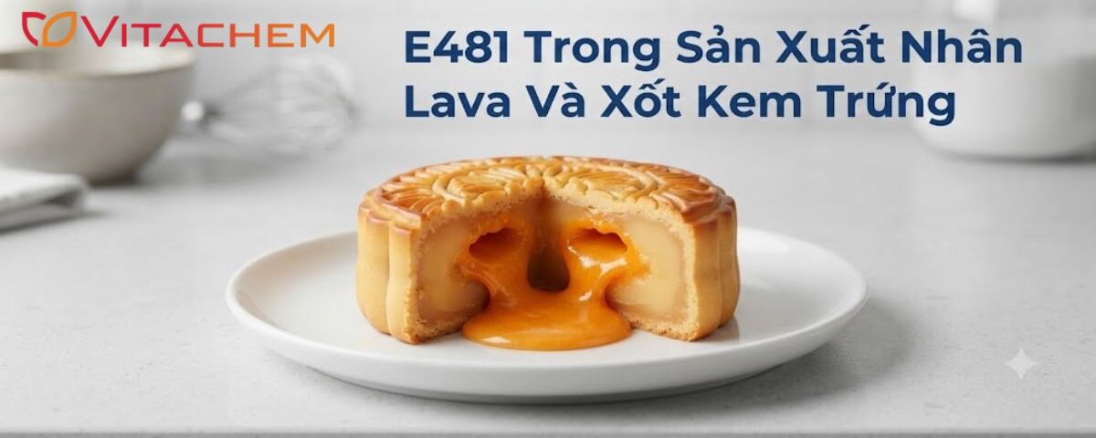 Chống tách dầu nhân lava và xốt kem trứng bằng e481