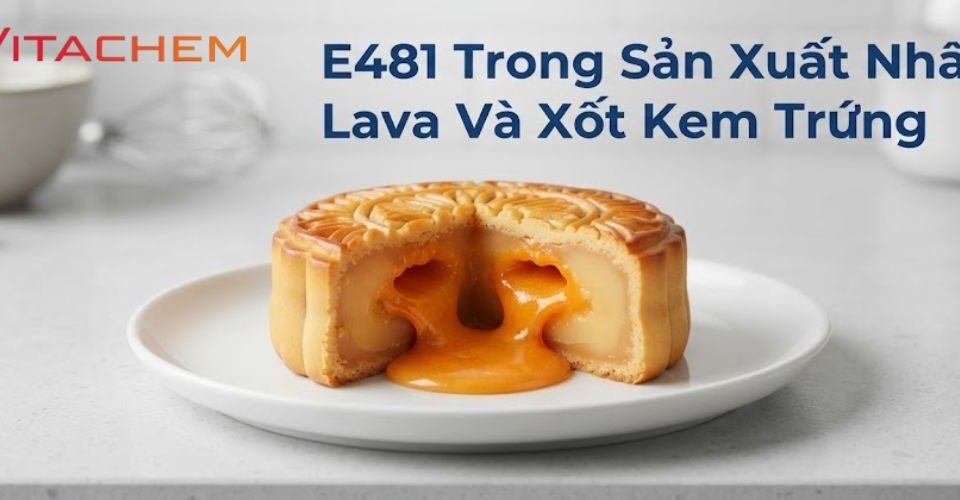 Chống tách dầu nhân lava và xốt kem trứng bằng e481
