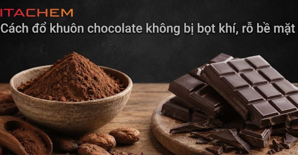 Cách đổ khuôn chocolate không bị bọt khí, rỗ bề mặt