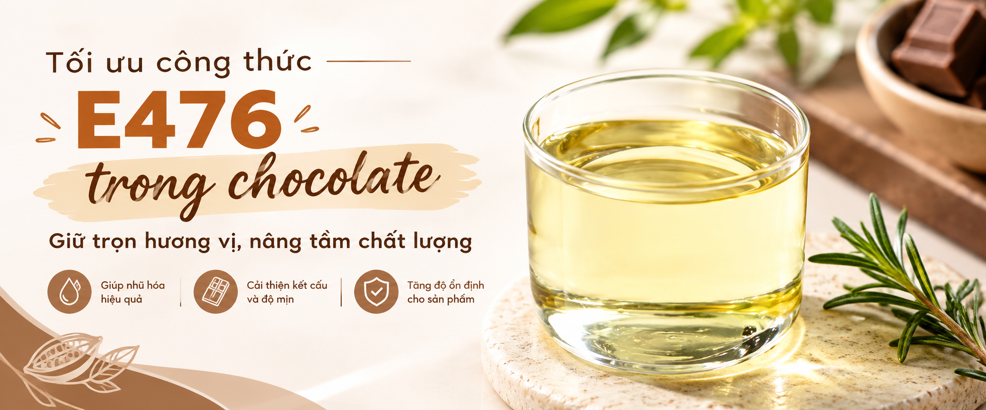 Tối ưu công thức chocolate compound với E476