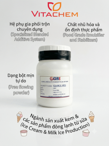 GLOICE SP22 - Chất nhũ hóa và ổn định dạng bột mịn cho sản xuất kem và đồ uống đông lạnh từ sữa