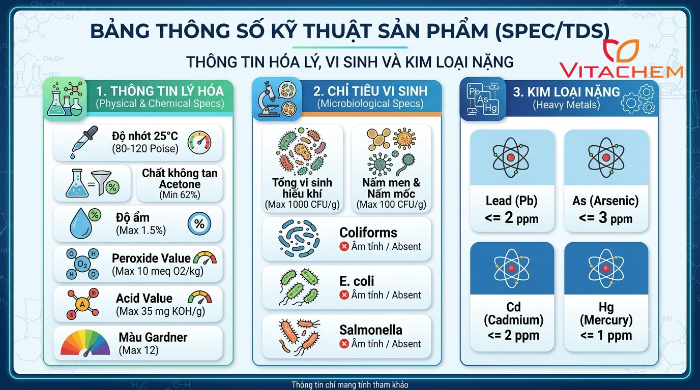 Thông số kỹ thuật của Soy Lecithin